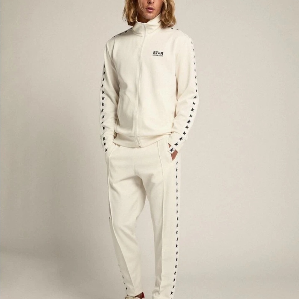 Golden Goose STAR Cream Track Jacket - Unisex Zip-Up Sweater mens L - Picture 2 of 16